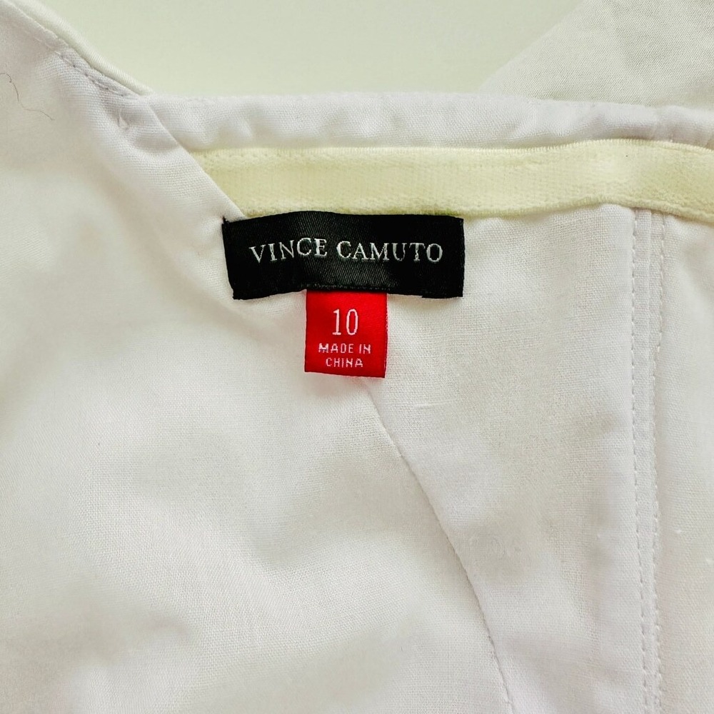 VINCE CAMUTO One Shoulder Ruffle Sheath Dress White Size 10 - Picture 3 of 4